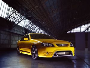 Preview wallpaper ford falcon, fpv, f6, yellow, side view