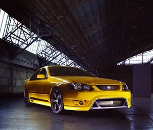 Preview wallpaper ford falcon, fpv, f6, yellow, side view