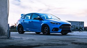 Preview wallpaper ford focus, ford, car, blue, parking