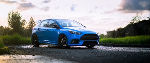 Preview wallpaper ford focus, ford, car, blue