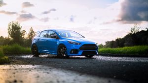 Preview wallpaper ford focus, ford, car, blue