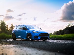 Preview wallpaper ford focus, ford, car, blue