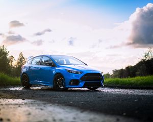 Preview wallpaper ford focus, ford, car, blue