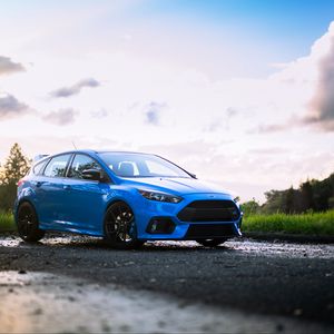 Preview wallpaper ford focus, ford, car, blue