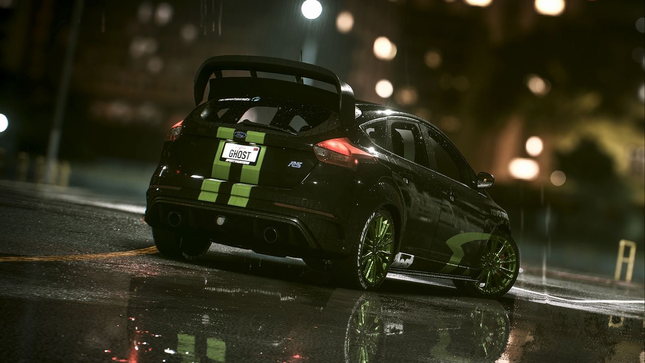 Wallpaper ford focus rs, ford focus, ford, rain