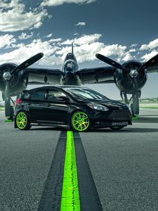 Preview wallpaper ford focus, st, ford, plane, runway