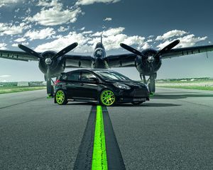 Preview wallpaper ford focus, st, ford, plane, runway