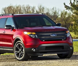 Preview wallpaper ford, ford explorer, auto, red
