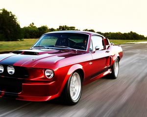 Preview wallpaper ford, ford mustang, red car