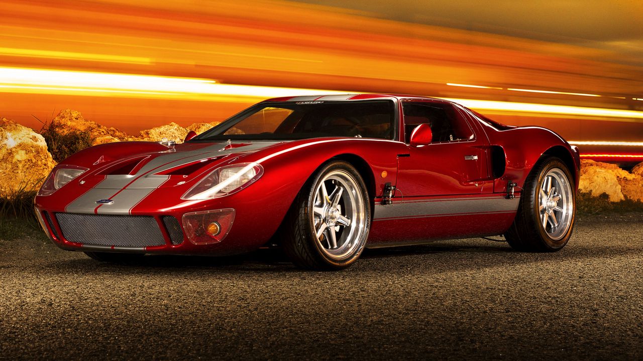 Wallpaper ford, gt40, supercar, red, side view