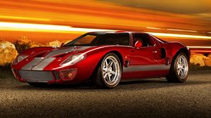 Preview wallpaper ford, gt40, supercar, red, side view