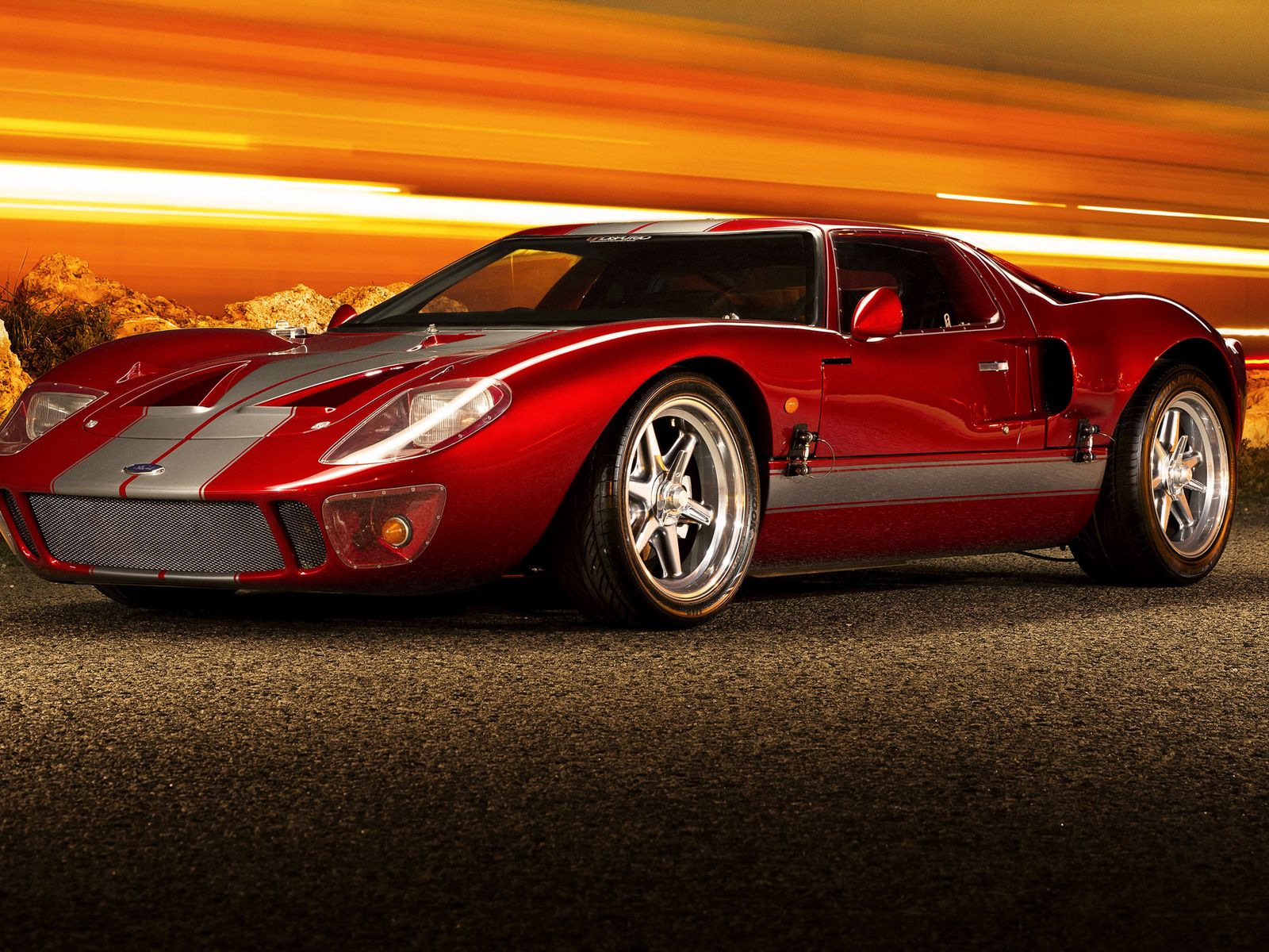 Download wallpaper 1600x1200 ford, gt40, supercar, red, side view ...