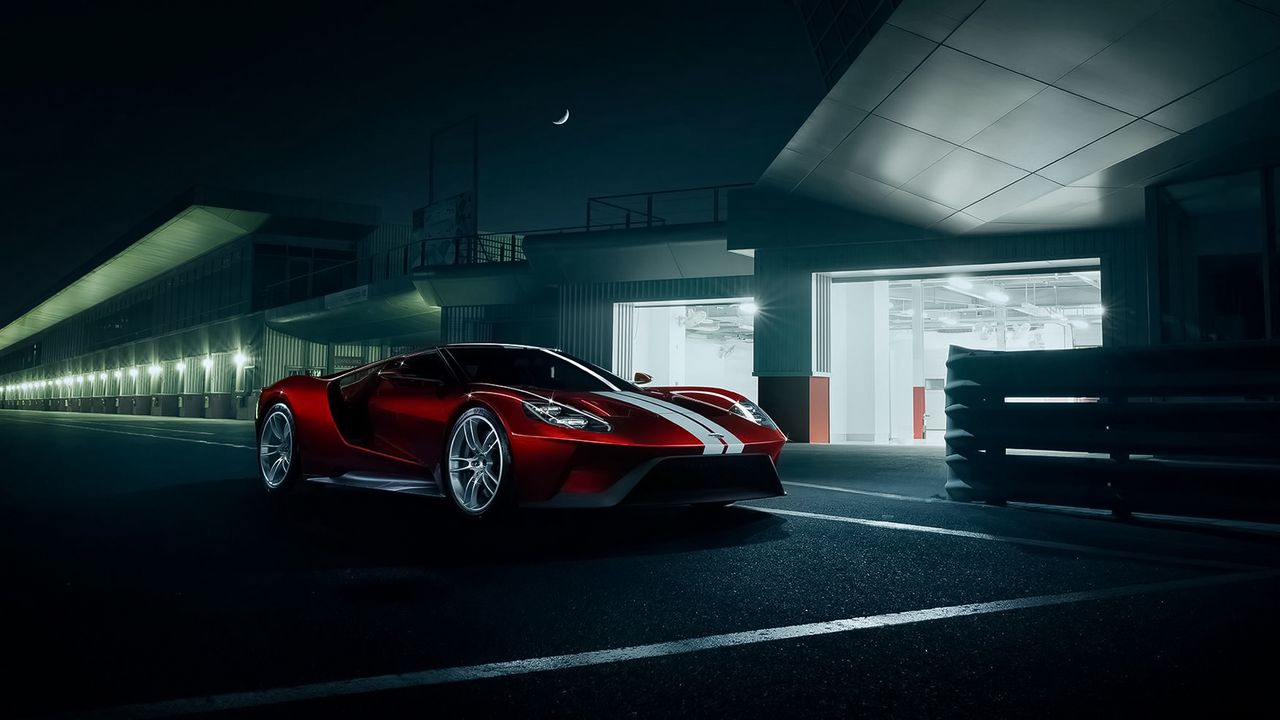 Wallpaper ford, gt, 2016, red, side view