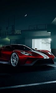 Preview wallpaper ford, gt, 2016, red, side view