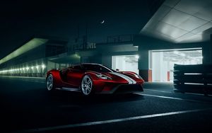 Preview wallpaper ford, gt, 2016, red, side view