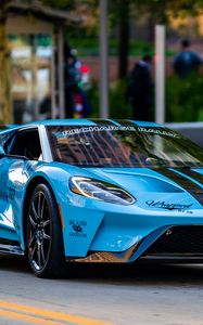 Preview wallpaper ford gt, car, sports car, blue