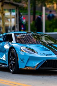 Preview wallpaper ford gt, car, sports car, blue