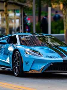 Preview wallpaper ford gt, car, sports car, blue