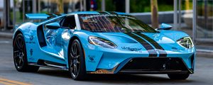 Preview wallpaper ford gt, car, sports car, blue