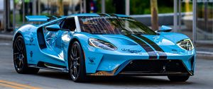 Preview wallpaper ford gt, car, sports car, blue