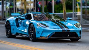 Preview wallpaper ford gt, car, sports car, blue