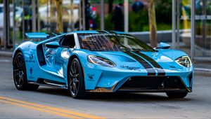 Preview wallpaper ford gt, car, sports car, blue