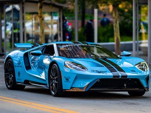 Preview wallpaper ford gt, car, sports car, blue