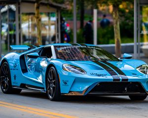 Preview wallpaper ford gt, car, sports car, blue