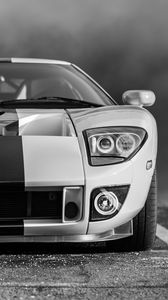 Preview wallpaper ford gt, ford, bw, lights