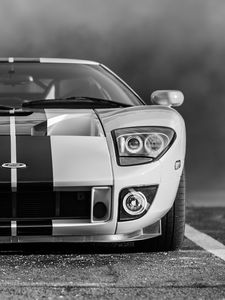 Preview wallpaper ford gt, ford, bw, lights