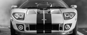 Preview wallpaper ford gt, ford, bw, lights