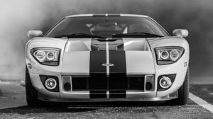 Preview wallpaper ford gt, ford, bw, lights