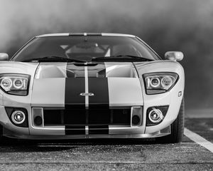 Preview wallpaper ford gt, ford, bw, lights