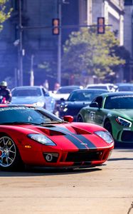 Preview wallpaper ford gt, ford, car, sports car, red, road