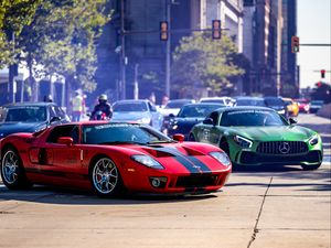 Preview wallpaper ford gt, ford, car, sports car, red, road