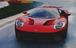 Preview wallpaper ford gt, ford, sports car, car, front view