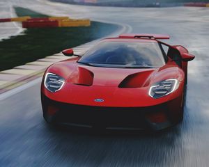 Preview wallpaper ford gt, ford, sports car, car, front view