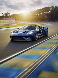 Preview wallpaper ford, gt, sports car, track