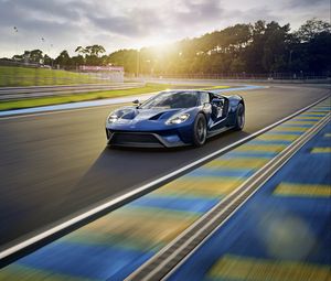 Preview wallpaper ford, gt, sports car, track