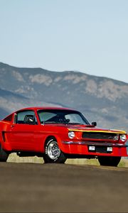 Preview wallpaper ford mustang, 1965, red, side view