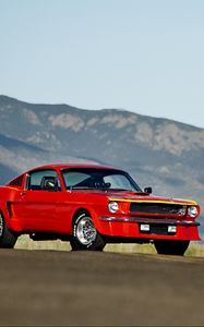 Preview wallpaper ford mustang, 1965, red, side view