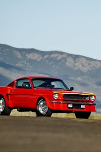 Preview wallpaper ford mustang, 1965, red, side view