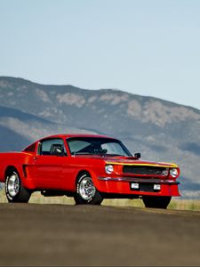 Preview wallpaper ford mustang, 1965, red, side view