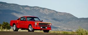 Preview wallpaper ford mustang, 1965, red, side view