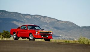 Preview wallpaper ford mustang, 1965, red, side view