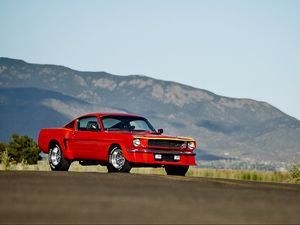 Preview wallpaper ford mustang, 1965, red, side view