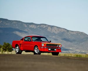 Preview wallpaper ford mustang, 1965, red, side view