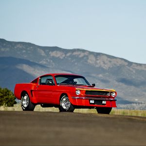 Preview wallpaper ford mustang, 1965, red, side view