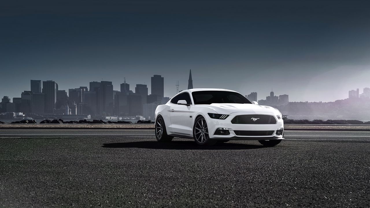 Wallpaper ford, mustang, 2015, vossen, white, side view