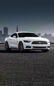 Preview wallpaper ford, mustang, 2015, vossen, white, side view